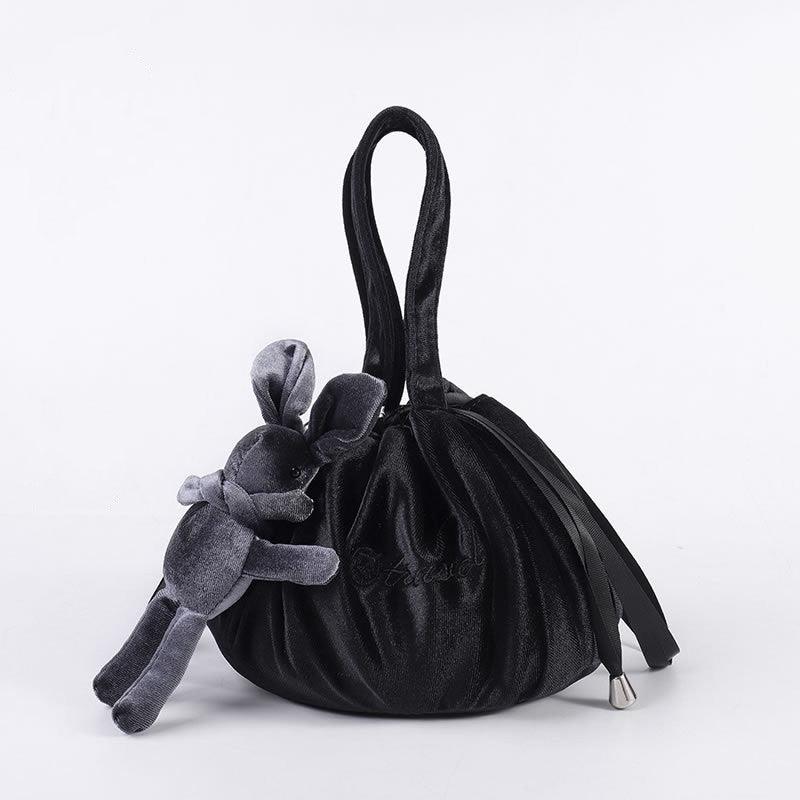 New Cartoon Rabbit Ears Velvet Cosmetic Bags Makeup Bag Happy Easter Party Self - Adhesive Gift Bag For Girls - Amazitshop