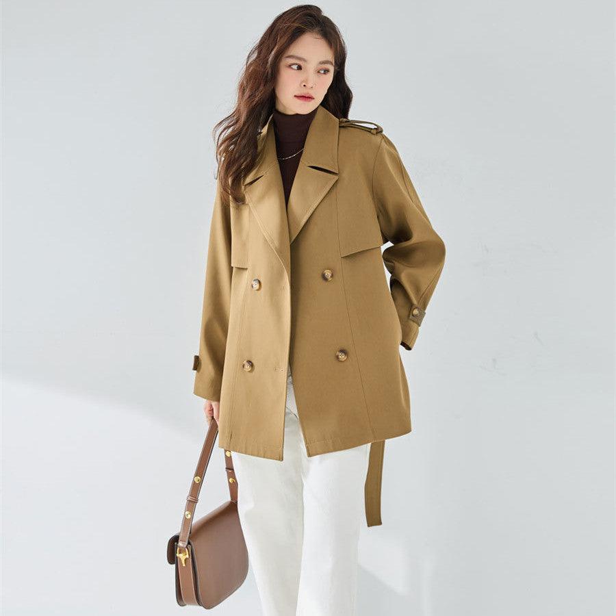 New Casual Elegant Elegant Short Trench Coat Women - Amazitshop