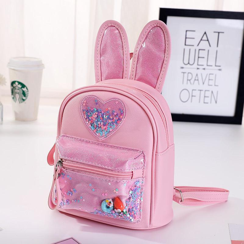New Children's Backpack Fashion Sequins Cute Rabbit Mini Backpack Leisure Outing Kindergarten Schoolbag Female Spot - Amazitshop