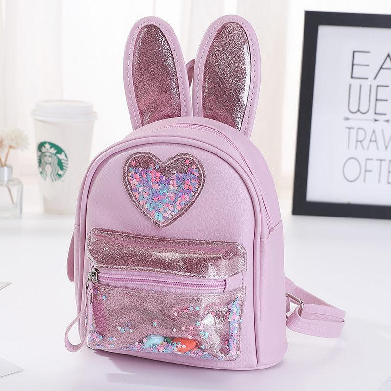 New Children's Backpack Fashion Sequins Cute Rabbit Mini Backpack Leisure Outing Kindergarten Schoolbag Female Spot - Amazitshop