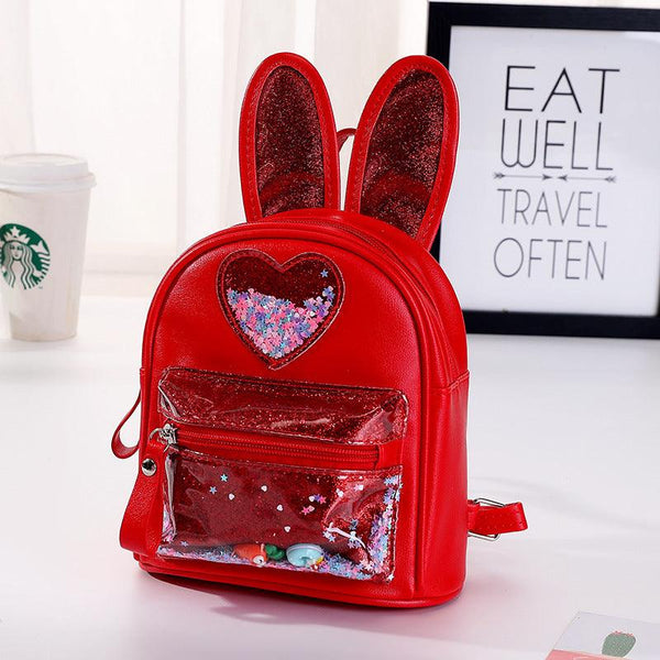 New Children's Backpack Fashion Sequins Cute Rabbit Mini Backpack Leisure Outing Kindergarten Schoolbag Female Spot - Amazitshop