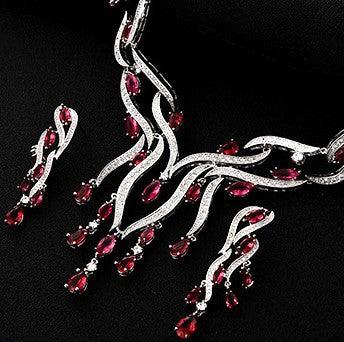 New Crystal Jewelry Zircon Jewelry Set Tassel Pendant - Amazitshop