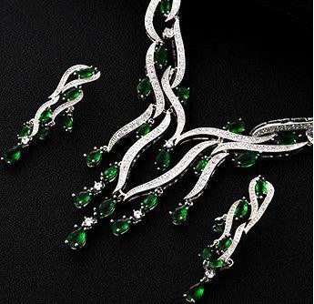 New Crystal Jewelry Zircon Jewelry Set Tassel Pendant - Amazitshop