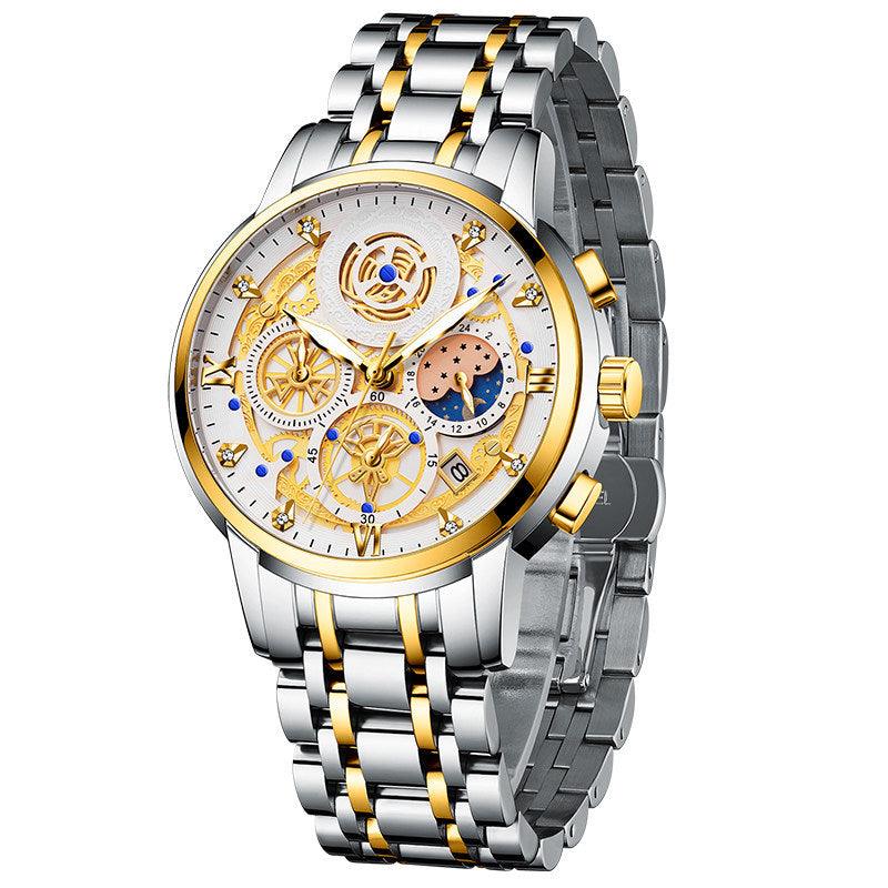 New Fashion Mens Watch Stainless Steel Top Brand Luxury Waterproof - Amazitshop