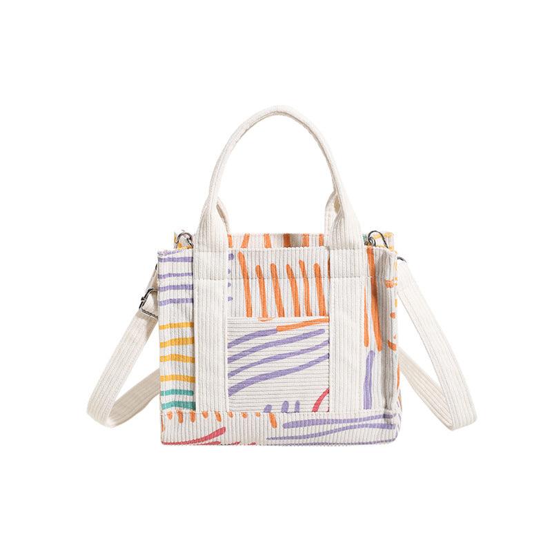 New Fresh Sweet Corduroy Printed Fashion Style Trendy Women's Bags Shoulder Bag - Amazitshop