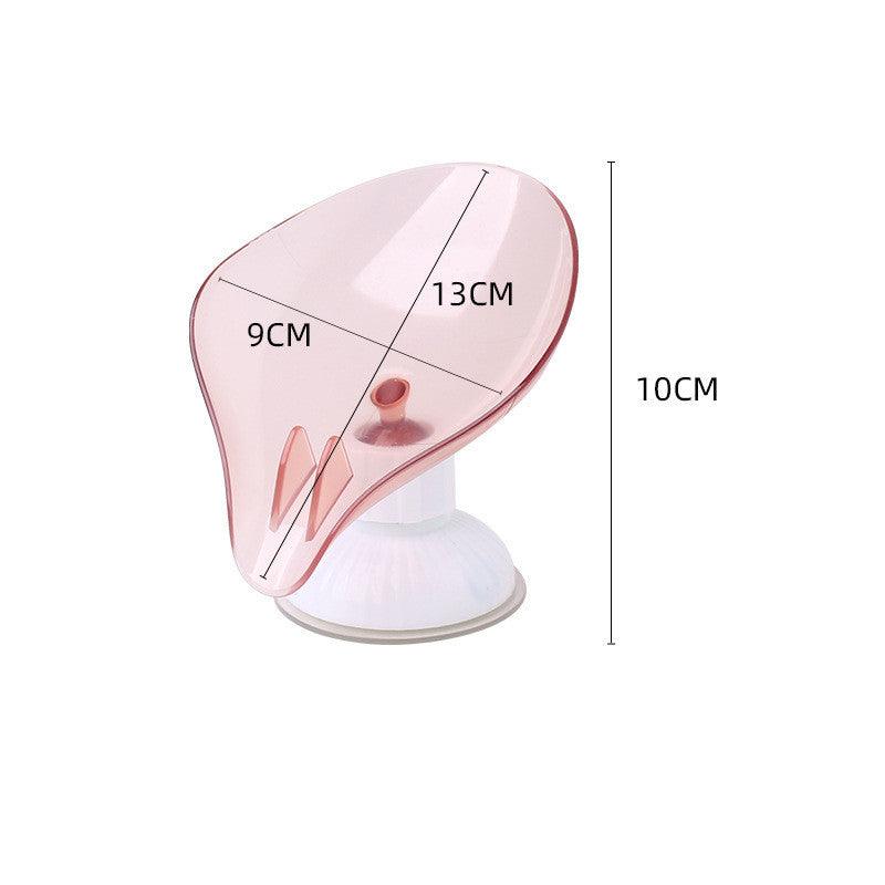 New Leaf Shape Soap Holder Soap Dish For Bathroom Quick Drain Large Suction Cup Fixed Firmly Bathroom Storage Rack Soap Container - Amazitshop