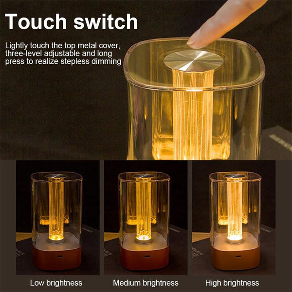 New LED Touch Atmosphere Light USB Charging Eye Protection Bedside Bedroom Lamp Bar Restaurant Garden Decoration Night Light Home Decor - Amazitshop