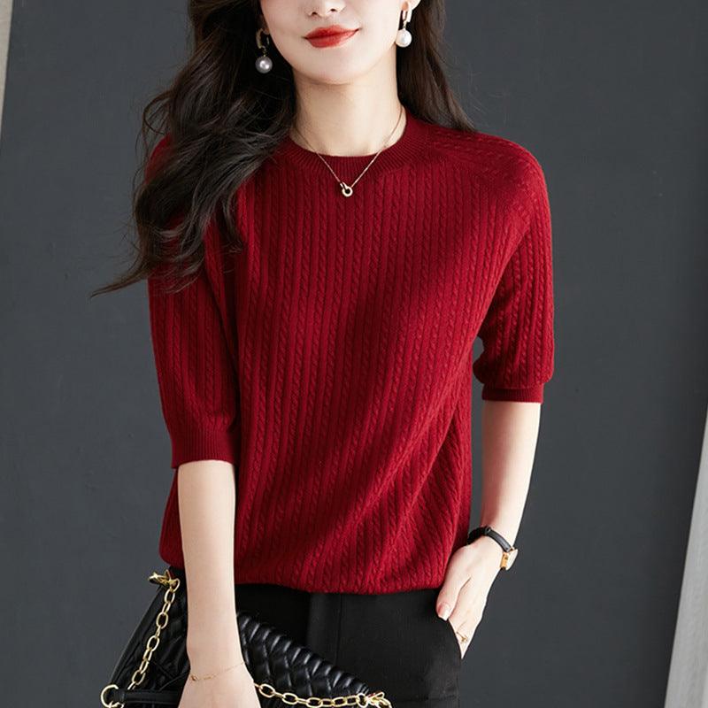 New Loose Twist Western Style Shirt Knitwear Thin - Amazitshop