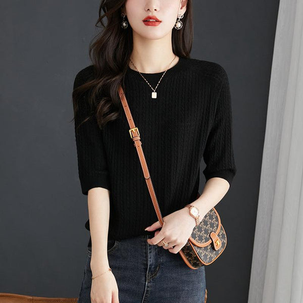 New Loose Twist Western Style Shirt Knitwear Thin - Amazitshop
