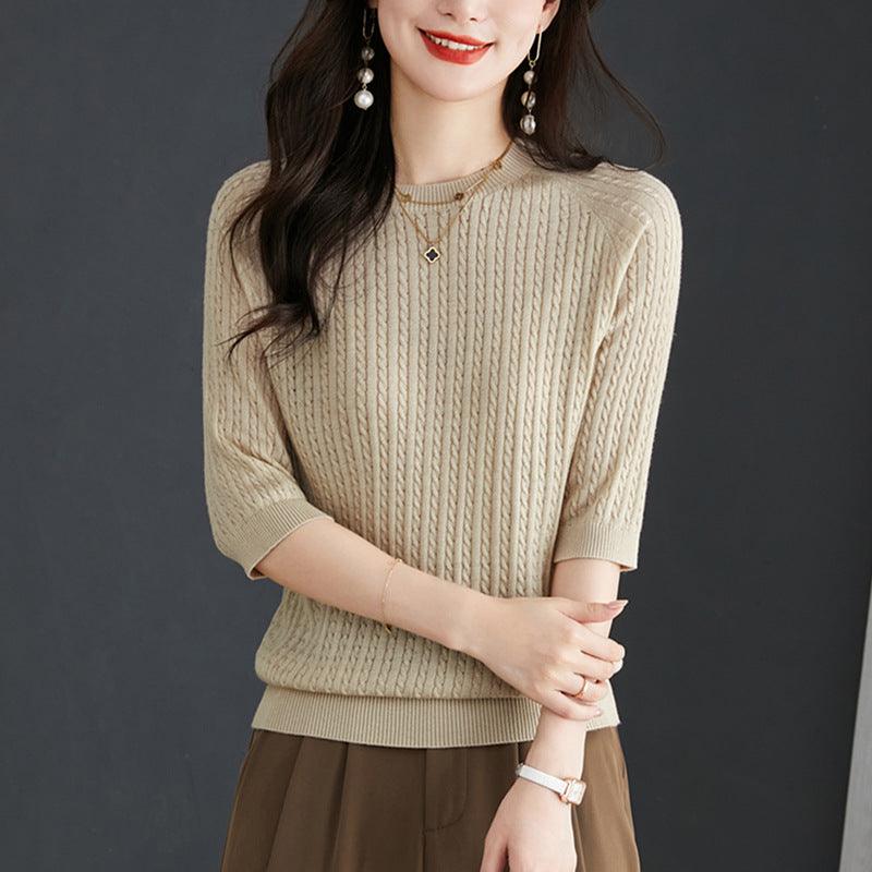 New Loose Twist Western Style Shirt Knitwear Thin - Amazitshop