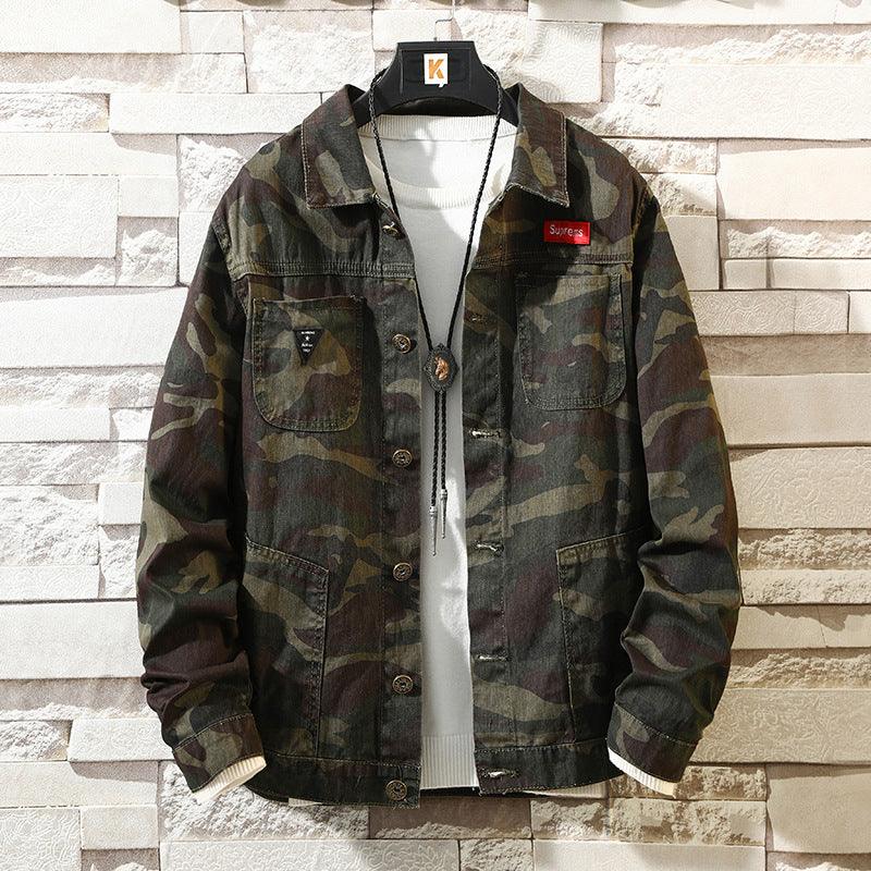 New Mens Camouflage Denim Jacket Coat Man Coats Jaqueta Masculino Jeans Jacket & Coats Fashion Design Autumn Brand Clothing - Amazitshop