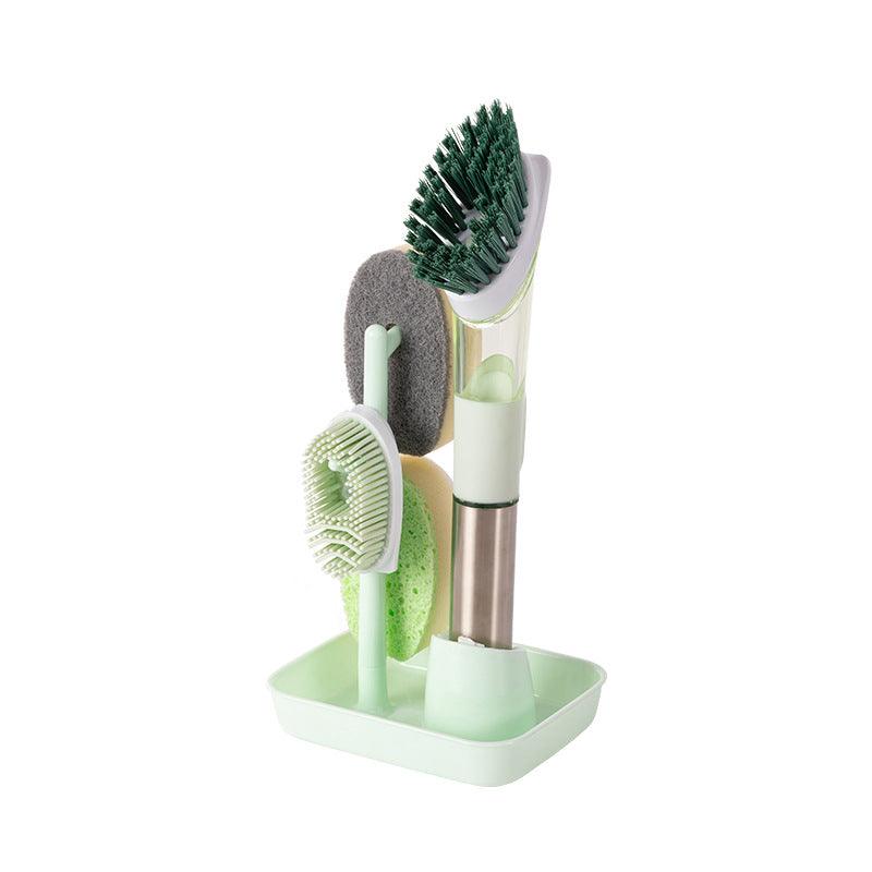 New Multifunctional Dish Brush Household Kitchen Oily Sponge Long Handle Cleaning Brush - Amazitshop