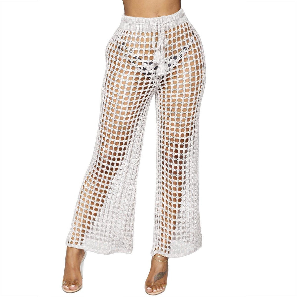 New Sexy Ladies Cutout Beach Waist Lace Knit Pants - Amazitshop