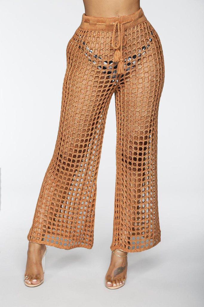 New Sexy Ladies Cutout Beach Waist Lace Knit Pants - Amazitshop