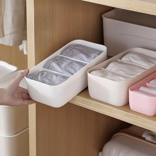 New Socks Storage Box Bra Underwear Organizer Desktop Drawer Finishing Box Bathroom Plastic Storage Case Closet Organiser - Amazitshop