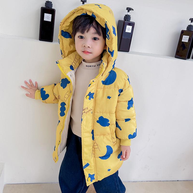 New Style Children's Down Jacket Middle Long Cute Thickened Cotton - Amazitshop