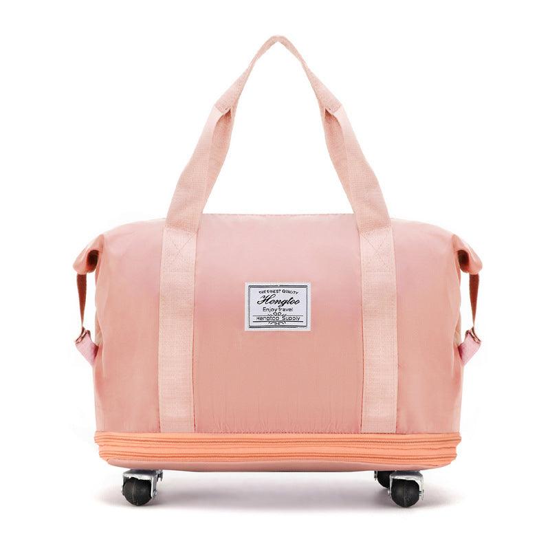 New Universal Wheel Travel Bag With Double - layer Dry And Wet Separation Fitness Yoga Shoulser Bags Sports Fitness Large Capacity Handbag Women - Amazitshop
