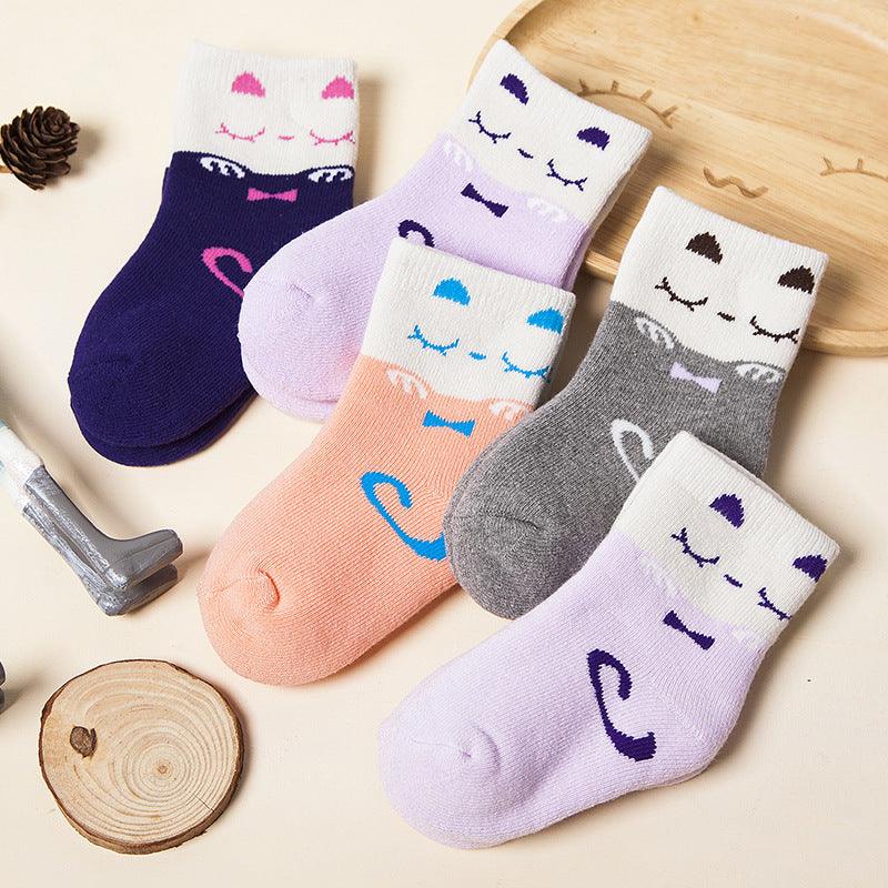 New winter cotton socks baby socks thick cotton socks and Terry relent children baby socks - Amazitshop