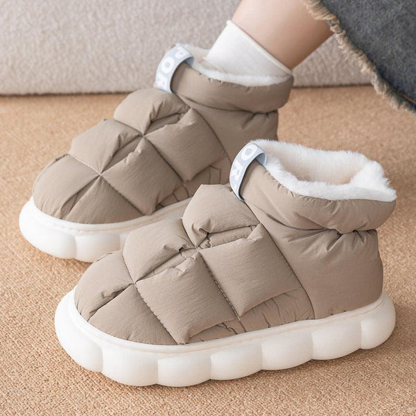 New Winter Couple Checkered Cotton Slippers - Amazitshop