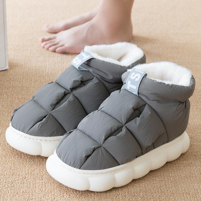 New Winter Couple Checkered Cotton Slippers - Amazitshop