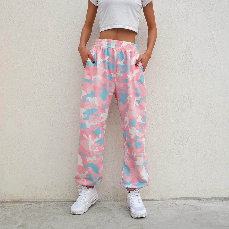 New Women Camouflage Print Trousers Loose Harem Camo Pants Spring High Waist Casual Joggers Elastic Sweatpants - Amazitshop