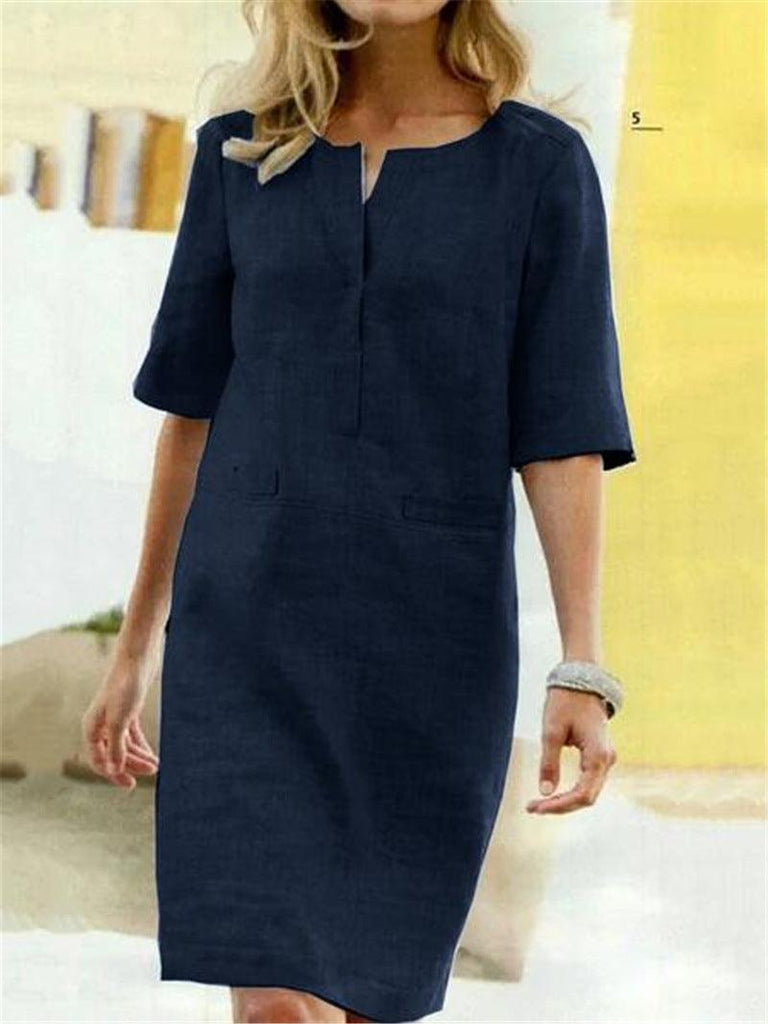 New women's loose long - sleeved dress - Amazitshop