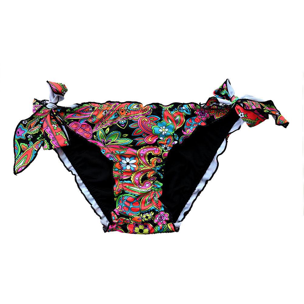 New Women's Tube Top Bikini Wrapped Chest Push Up European And American Swimwear Black Swimsuit Lace - up Pants Wave Lace - Amazitshop