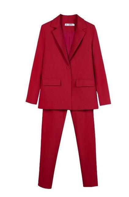 New Work Pant Suits Piece Set For Women Business Interview - Amazitshop