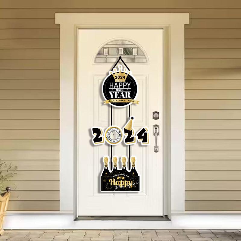 New Year Door Hanging Happy NewYear Theme Party Cake Gift Box Series - Amazitshop