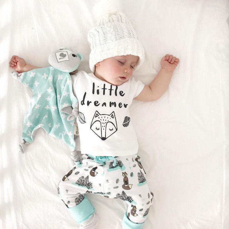 Newborn Baby Clothes Set T-shirt Tops+Pants Little Boys and Girls Outfits - Amazitshop
