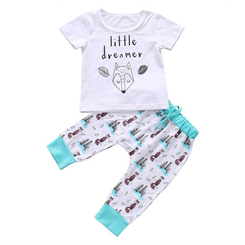 Newborn Baby Clothes Set T-shirt Tops+Pants Little Boys and Girls Outfits - Amazitshop