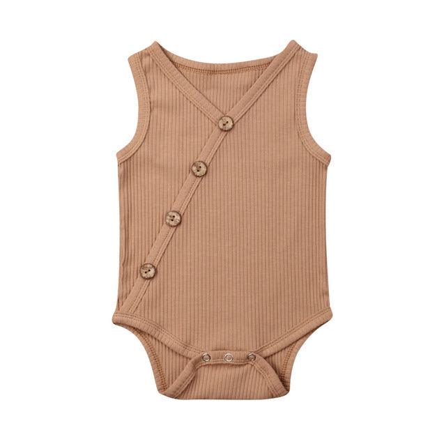 Newborn Baby Solid Bodysuit Kids Clothes Boys Girl Jumpsuit - Amazitshop
