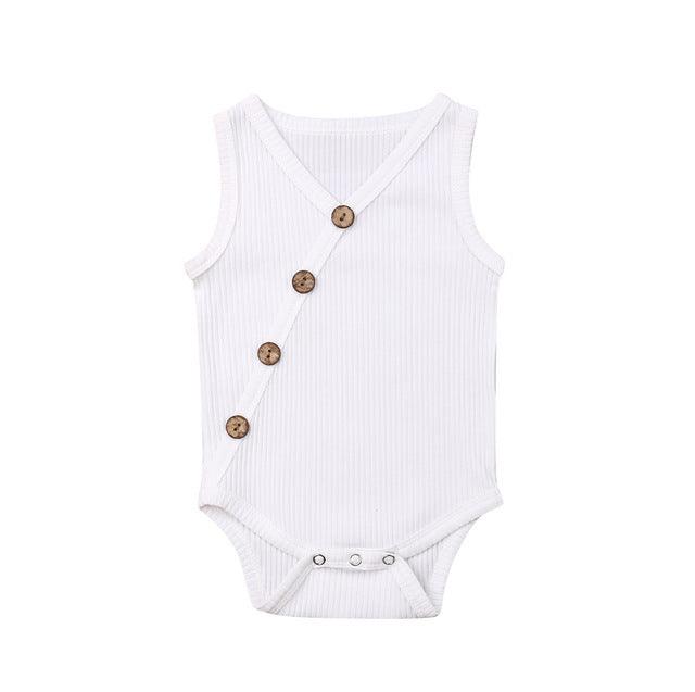 Newborn Baby Solid Bodysuit Kids Clothes Boys Girl Jumpsuit - Amazitshop