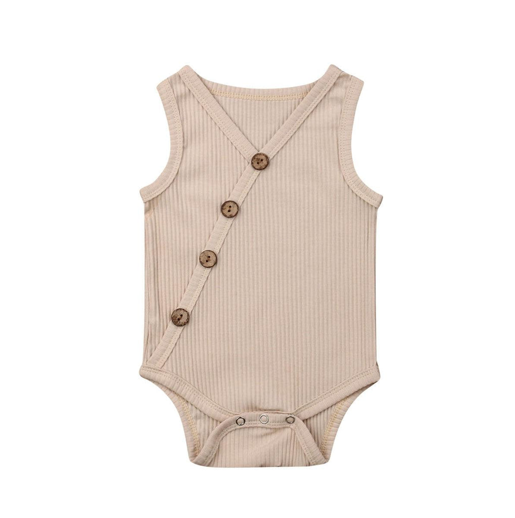 Newborn Baby Solid Bodysuit Kids Clothes Boys Girl Jumpsuit - Amazitshop