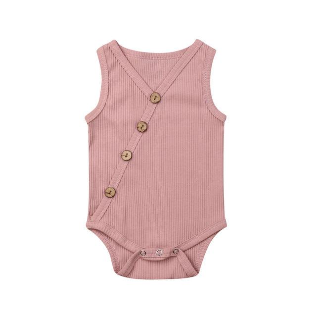 Newborn Baby Solid Bodysuit Kids Clothes Boys Girl Jumpsuit - Amazitshop