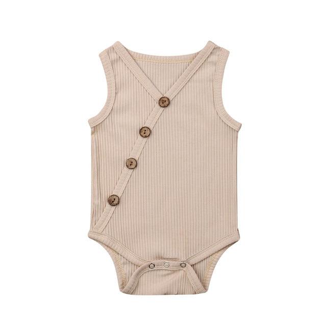 Newborn Baby Solid Bodysuit Kids Clothes Boys Girl Jumpsuit - Amazitshop