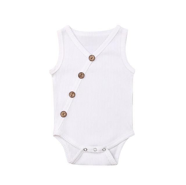 Newborn Baby Solid Bodysuit Kids Clothes Boys Girl Jumpsuit - Amazitshop