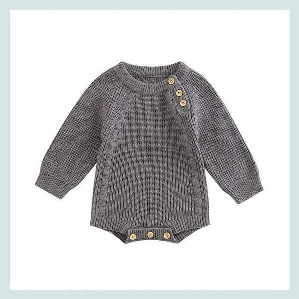 Newborn Solid Color Girls' Knitting Jumpsuit - Amazitshop