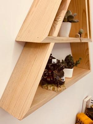 Nordic Geometric Wooden Wall Multi - layer Shelving - Amazitshop