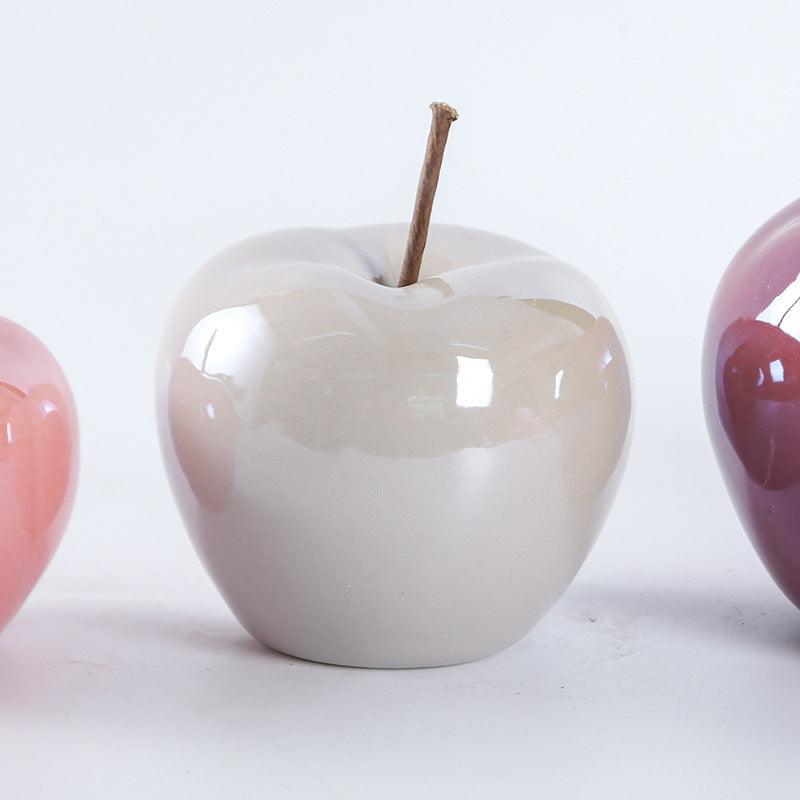 Nordic Home Bedroom Kitchen Home Porcelain Pearl Glaze Apple Ornaments - Amazitshop