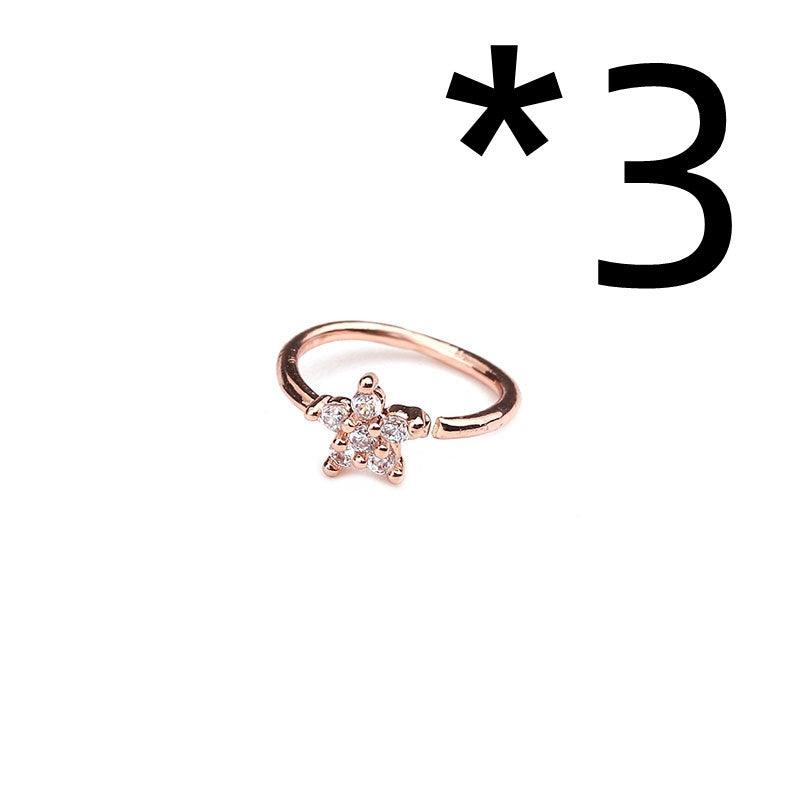 Nose Piercing Body Jewelry Ring Tiny Flower Helix - Amazitshop