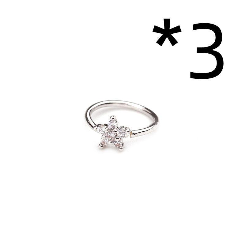 Nose Piercing Body Jewelry Ring Tiny Flower Helix - Amazitshop