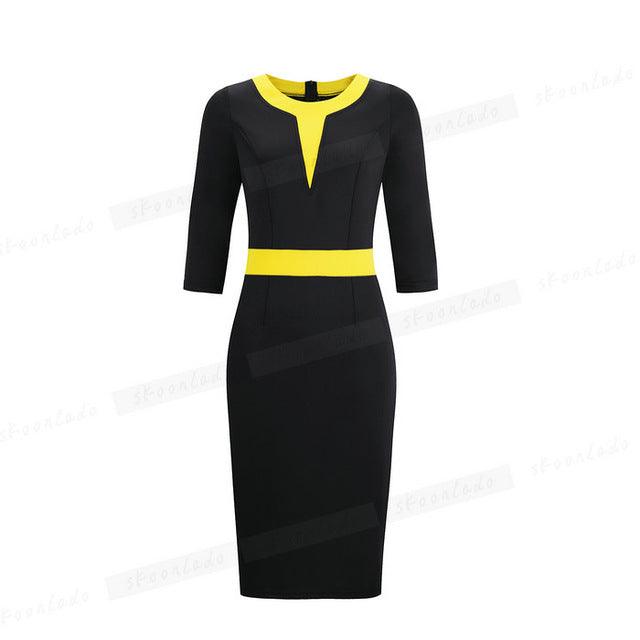 Office Ladies Pencil Sleeveless Clothes Dress For Women Work - Amazitshop