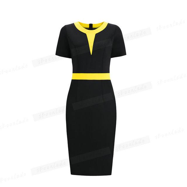 Office Ladies Pencil Sleeveless Clothes Dress For Women Work - Amazitshop