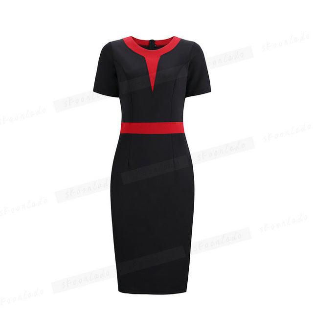 Office Ladies Pencil Sleeveless Clothes Dress For Women Work - Amazitshop