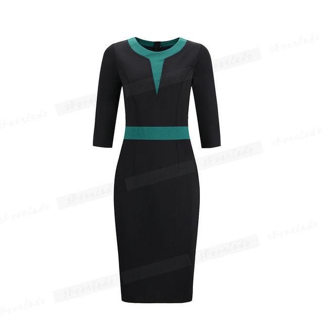 Office Ladies Pencil Sleeveless Clothes Dress For Women Work - Amazitshop