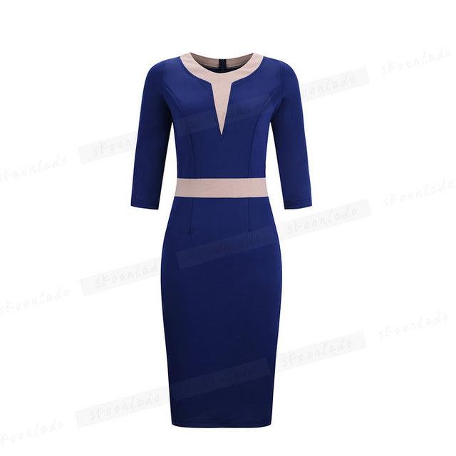 Office Ladies Pencil Sleeveless Clothes Dress For Women Work - Amazitshop