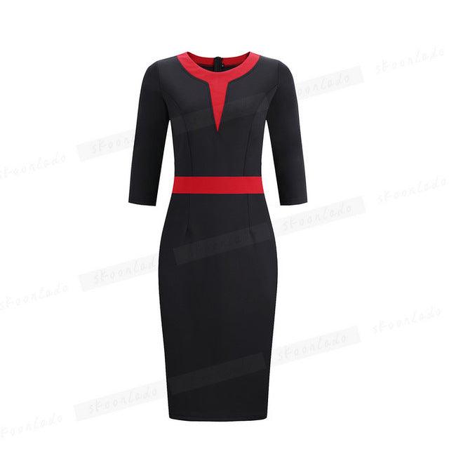 Office Ladies Pencil Sleeveless Clothes Dress For Women Work - Amazitshop