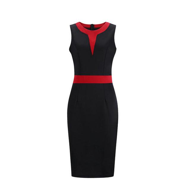 Office Ladies Pencil Sleeveless Clothes Dress For Women Work - Amazitshop