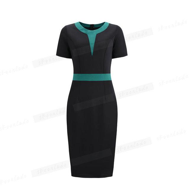 Office Ladies Pencil Sleeveless Clothes Dress For Women Work - Amazitshop